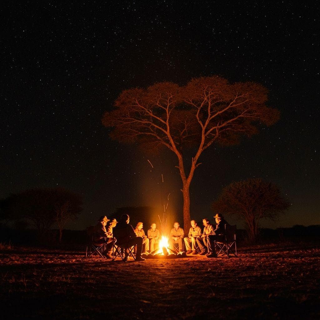 Campfire in Botswana