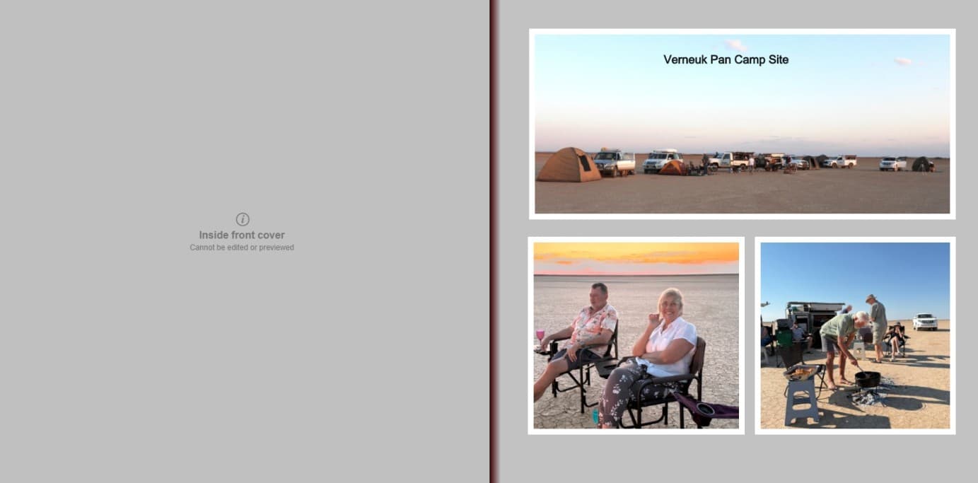 Memories of the Kalahari photo book — page 2: Verneuk Pan camp site