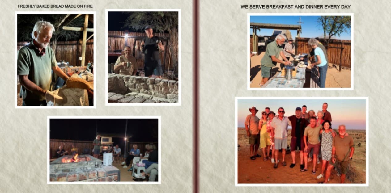 Memories of the Kalahari photo book — page 7: Bread baked on the fire & shared meals